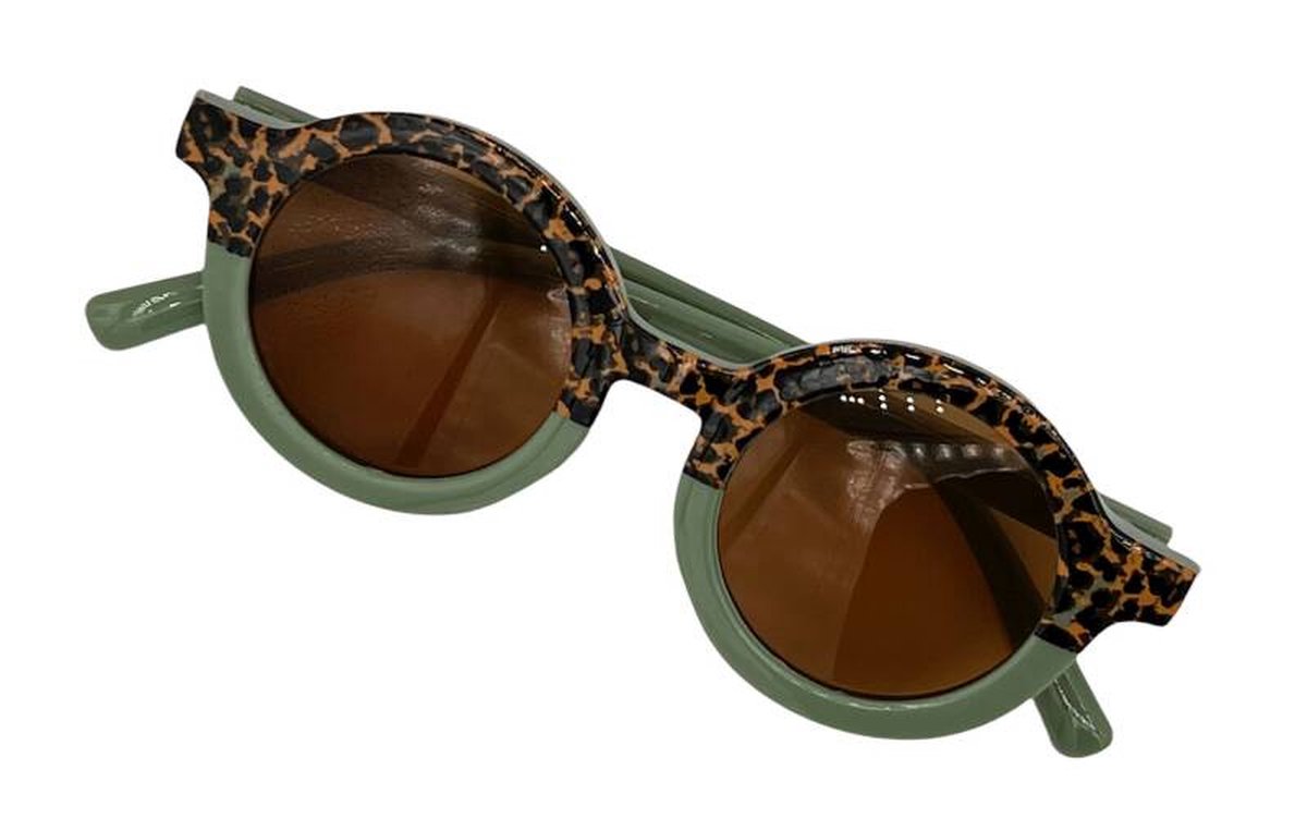 Kinder-zonnebril voor jongens/meisjes - kindermode - fashion - zonnebrillen - leopard green - luipaard groen