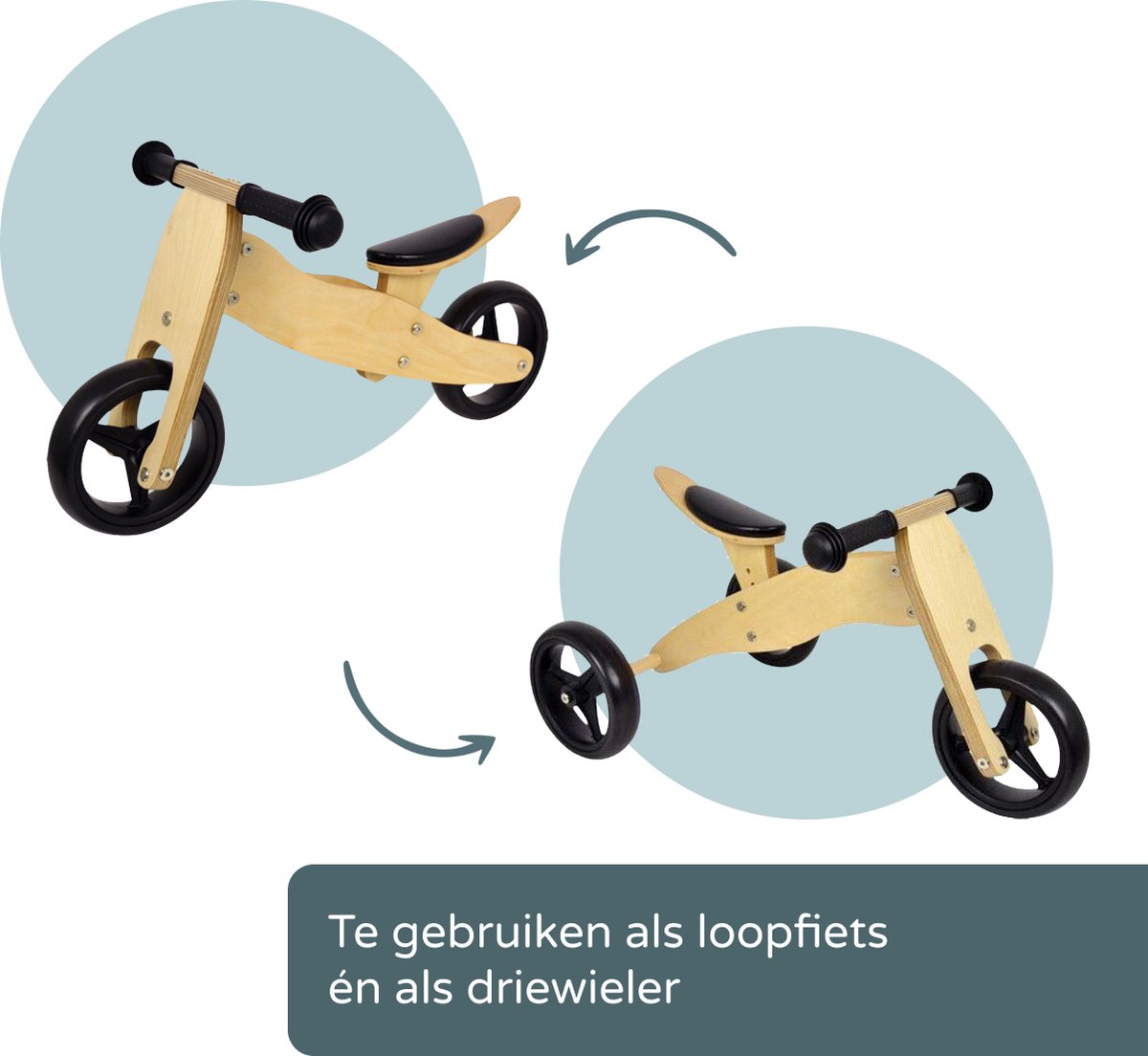 Houten Loopfiets – Twee- en – Binnen en Buiten – Verstelbare... | bol.com