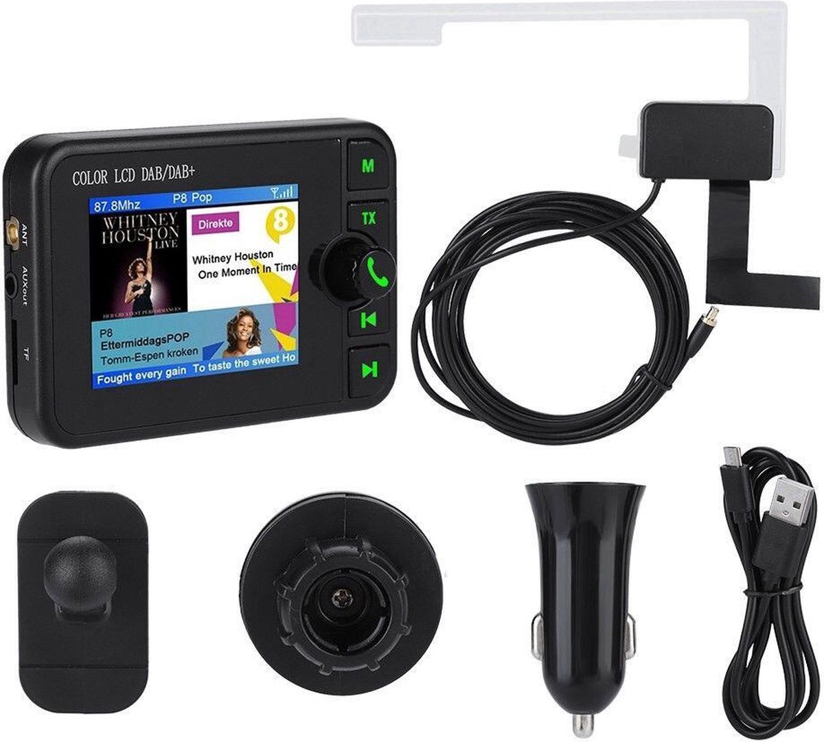 Auto DAB / DAB + radioadapter 2,4 "LCD Bluetooth FM-zender Handsfree bellen  Carkit... | bol.com