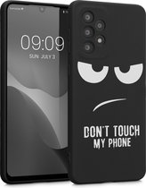 kwmobile telefoonhoesje geschikt voor Samsung Galaxy A33 5G - Hoesje voor smartphone in wit / zwart - Backcover van TPU - Don't Touch My Phone design