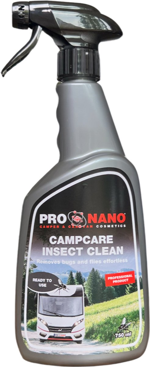 ProNano | CampCare Camper- & Caravan reinigers | Insect Clean 750ml | Nano Technologie | Speciaal ontwikkeld voor het verwijderen van insecten van de carrosserie en ruiten | Geconcentreerd product is contactloos aan te brengen