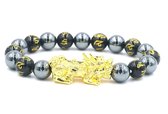 Feng Shui armband - geluksbrenger - geluksarmband - Zwart / Hematiet kleur - 21 cm - 1 stuks