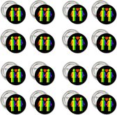 12 Buttons Rainbow Pride Woman - button - gay - pride - rainbow - regenboog - liefde - love