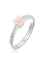 Elli PREMIUM - Ring - Dames Vierkant Solitair met Kwarts Edelsteen in 925 Sterling Zilver Verguld - Dames