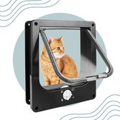 L.O.B. GOODS Kattenluik zwart met tunnel - Hondenluik - 4 Vergrendelingsstanden - Weersbestendig - Binnen en Buiten