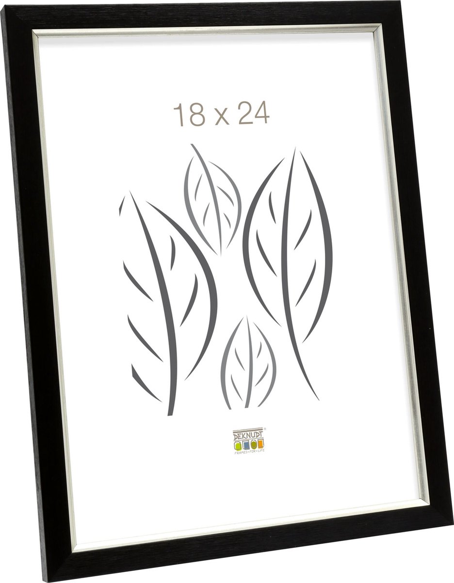 Deknudt Frames fotolijst S46AF2 - zwart met biesje - foto 18x24 cm