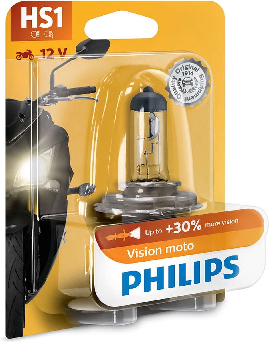 Philips Vision Moto Type lamp: HS1, verpakking van 1, koplampen motor