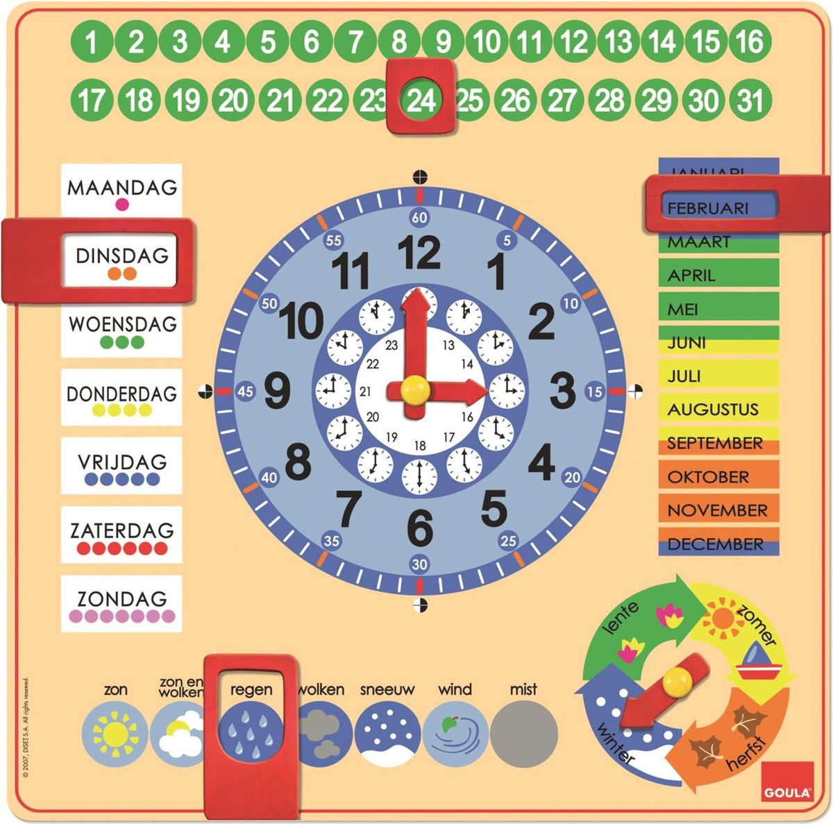 Jumbo - Goula - Houten Kalenderklok - Leerklok - Educatief spel - Vanaf 3 jaar — afbeelding 4