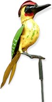 Floz Design oiseau de prise de jardin - pic vert en métal - oiseau de statue de jardin - commerce équitable et durable