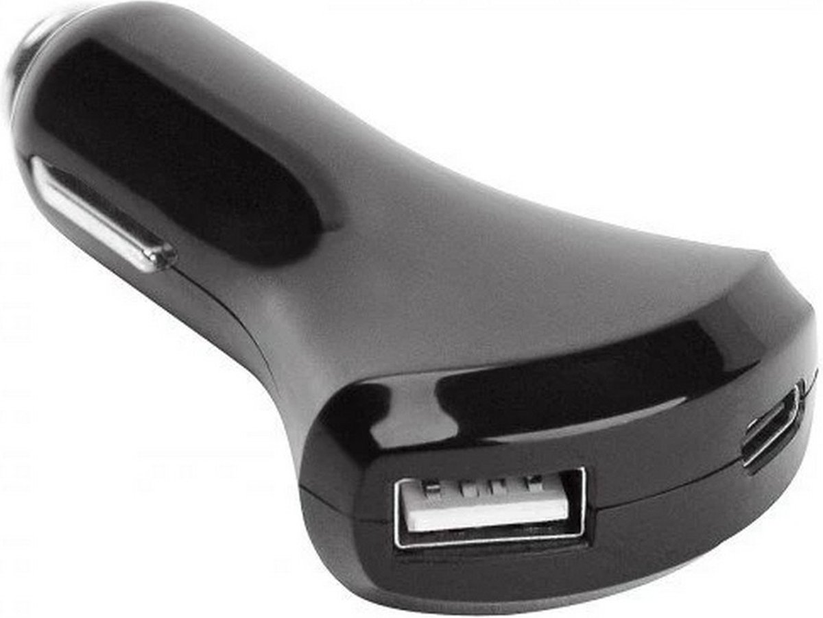 Fontastic 253515 Auto Oplader - snellader 3.0 - USB-A, USB-C - 54W - Zwart