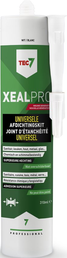 XealPro - Afdichtings- en afwerkingskit - Tec7 - 310 ml koker RAL 9010 - Sanitairwit RAL 9016