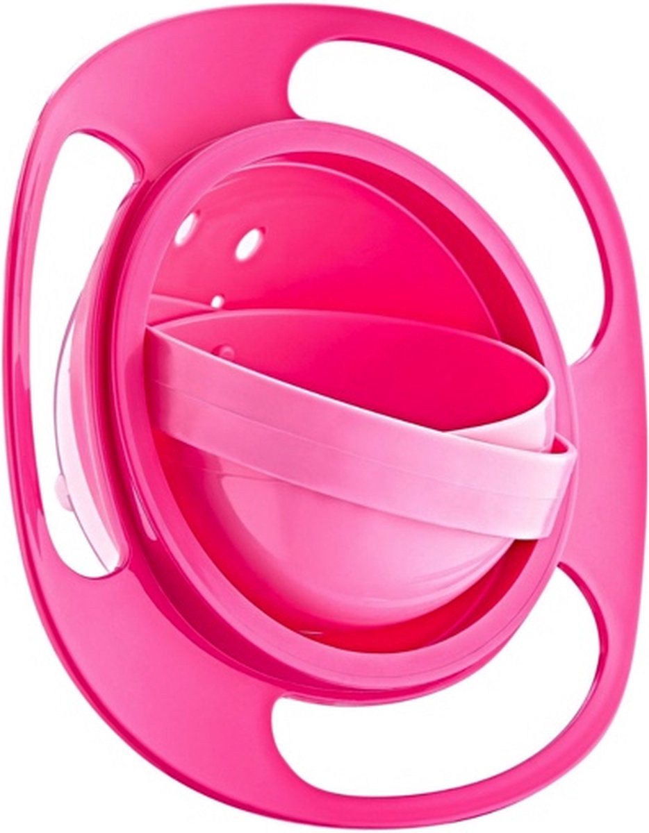 Kinderbord - Eetbakje 360 graden - Baby Kommetje - Baby Kom - Anti knoei bakje - Roze