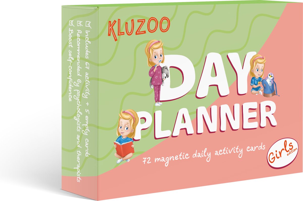 Goedkoopste KLUZOO Dagplanner – 72 Magnetische Kaarten Meisje-Pictogrammen voor Planbord met Activiteiten en Taken – Zindelijkheidstraining – Beloningssysteem – Montessori Speelgoed - Zindelijkheid - Potjestraining Jongens en Meisje – Dagritme - Planner –