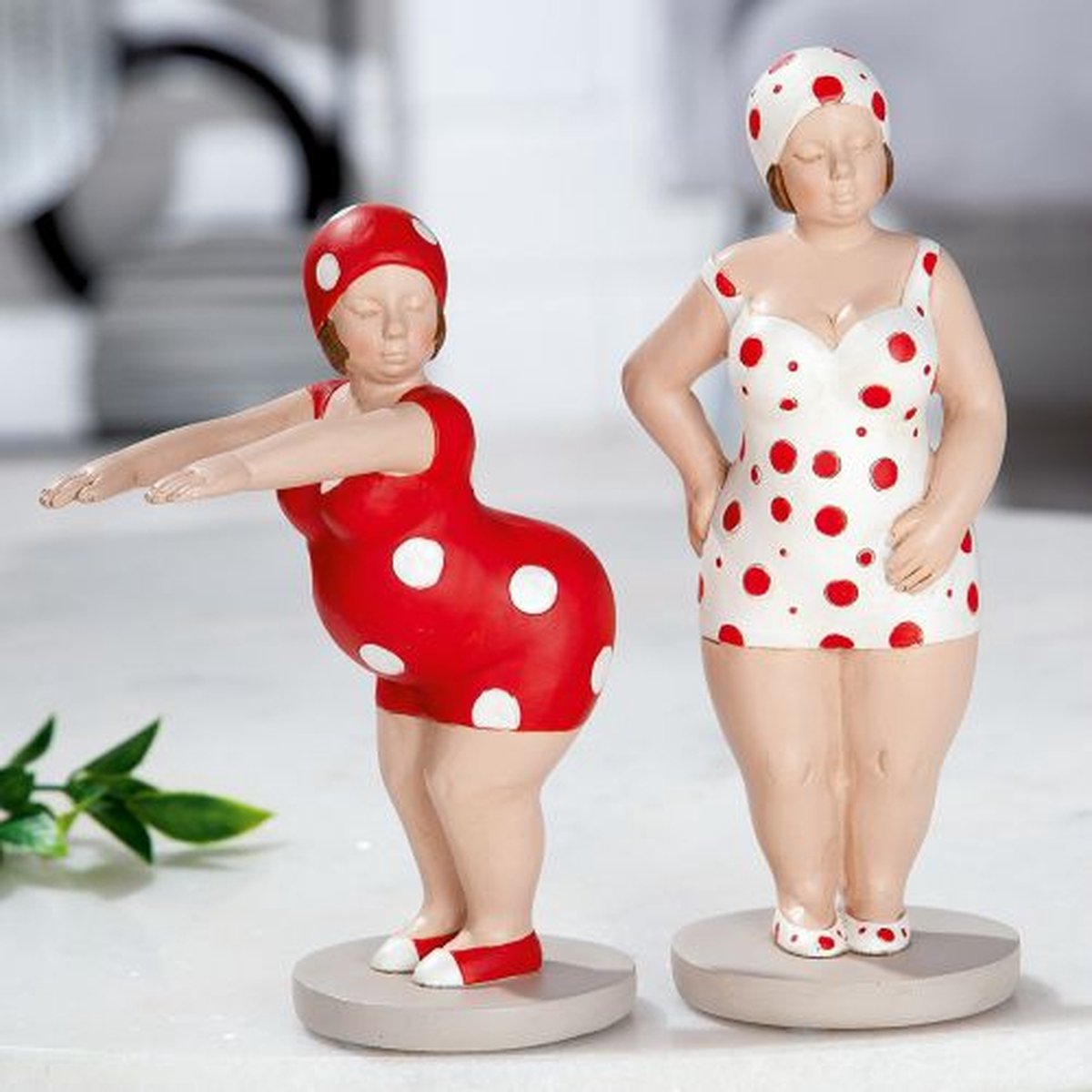 2 Figuren dames "Becky" rood/wit