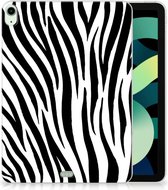 Hoesje iPad Air (2020/2022) 10.9 inch Mapje Zebra met transparant zijkanten