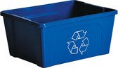 Papierbak met recycle-symbool, blauw