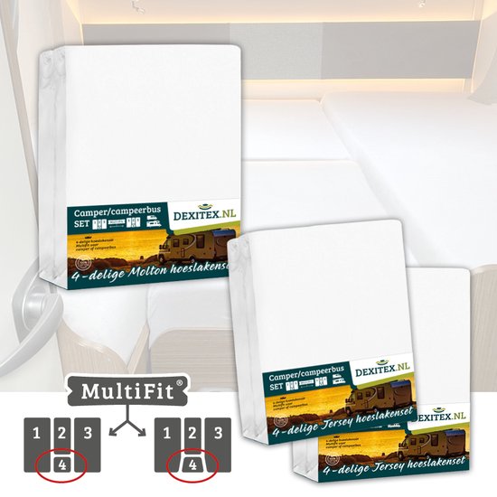 Textielpakket Queensbed met 2 moltons en 2 jersey hoeslakens