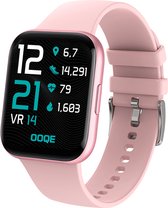 OOQE WATCH PRO 6 - Smartwatch Dames | Geschikt voor iOS en Android | Full HD | Notificaties | Gezondheidsanalyse | Sportanalyse | GPS koppeling | Music & Call Control | Spelletjes | Ergonomisch | Nederlandstalig | Roze