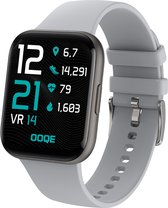 OOQE WATCH PRO 6 - Smartwatch Heren en Dames | Geschikt voor iOS en Android | Full HD | Notificaties | Gezondheidsanalyse | Sportanalyse | GPS koppeling | Music & Call Control | Spelletjes | Ergonomisch | Nederlandstalig | Grijs