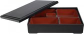 Zwart/Rode Bento box 27 x 22 x 6 cm ABS Lacquerware