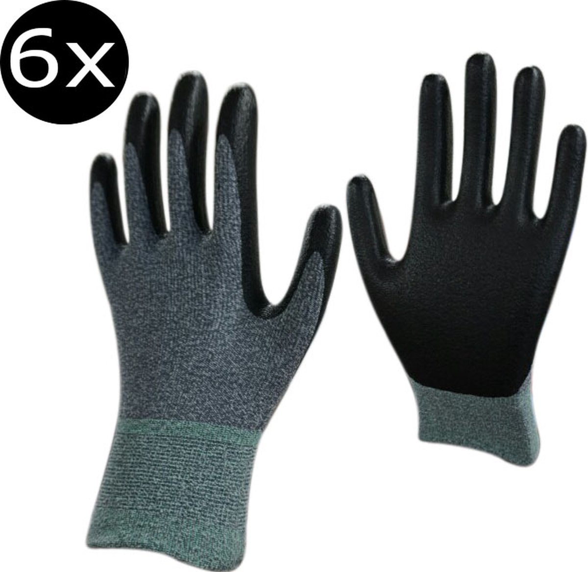 DUKWON Werkhandschoenen_6 paar_ 3295SP - Multifunction Working Gloves - NBR Foam Palm Coating Finished -Made in Korea - M/L/XL