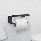 uberKraft - Metaal Toiletrolhouder en Telefoonhouder - WC Rolhouder - Toilet Telefoonhouder - Zwart