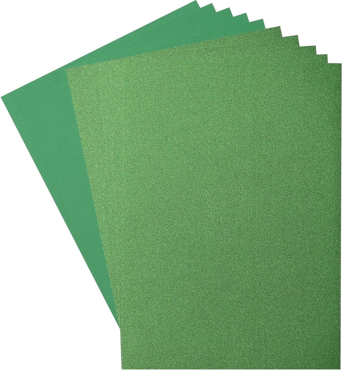 Florence Cardstock en Glitterpapier - A4 - Groen - Green/Holly - 2 x 5 vellen - 216g / 250g