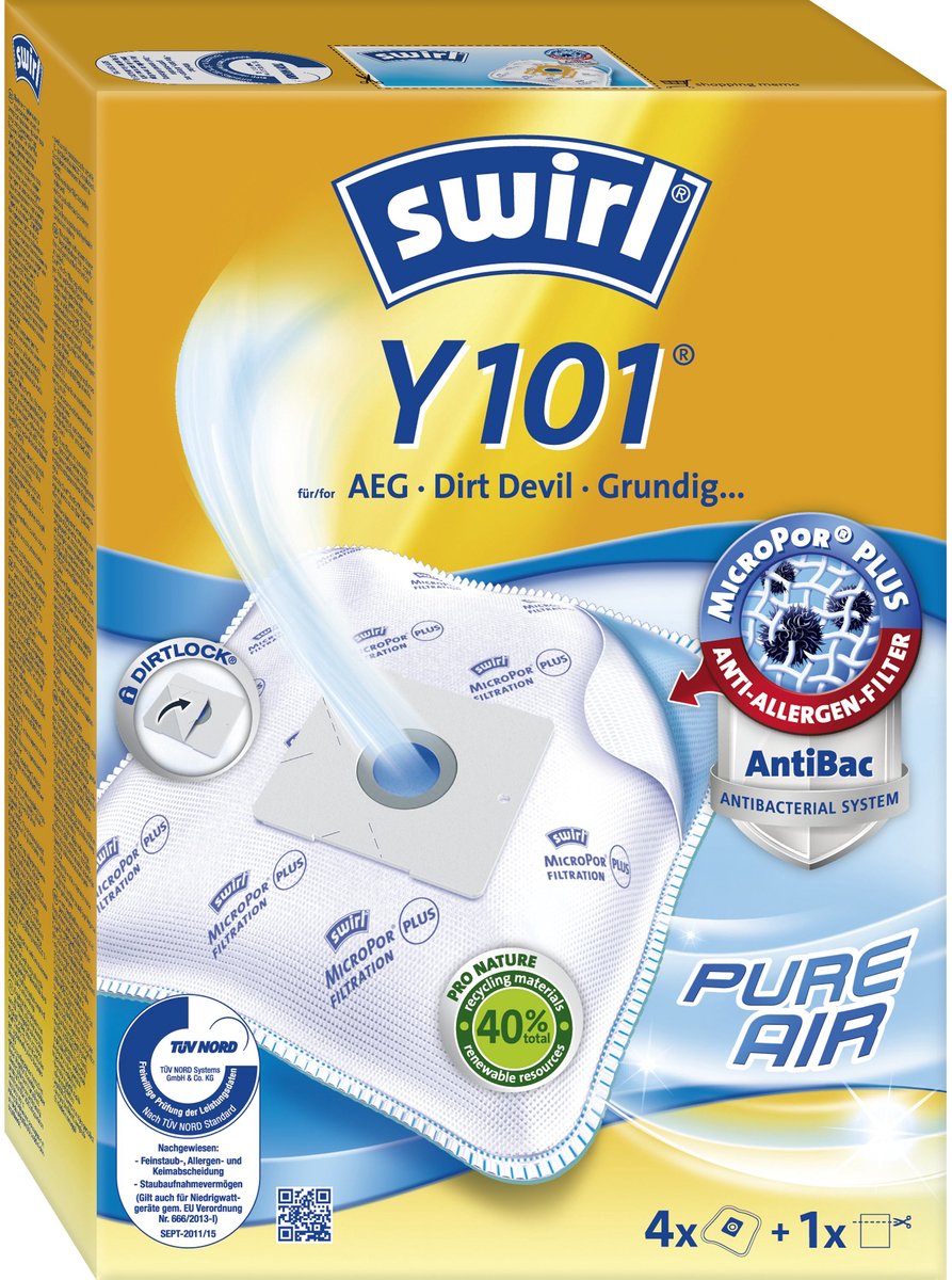 Swirl Stofzuigerzak Y 101 AirSpace - 4 Stuks