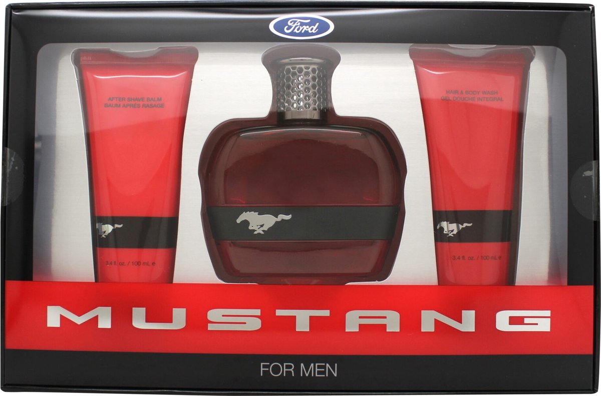 Ford Mustang Giftset RED 100ml EDT + 100ml Aftershave Balsem + 100ml Douchegel