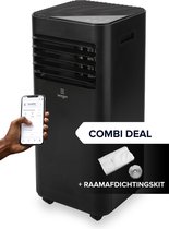 SEEGER SAC9000S-B Smart Mobiele Airco Airconditioning met Raamafdichtingskit - Inclusief Installatiekit - Voor Woonkamer en Slaapkamer - 9000 BTU - Zwart