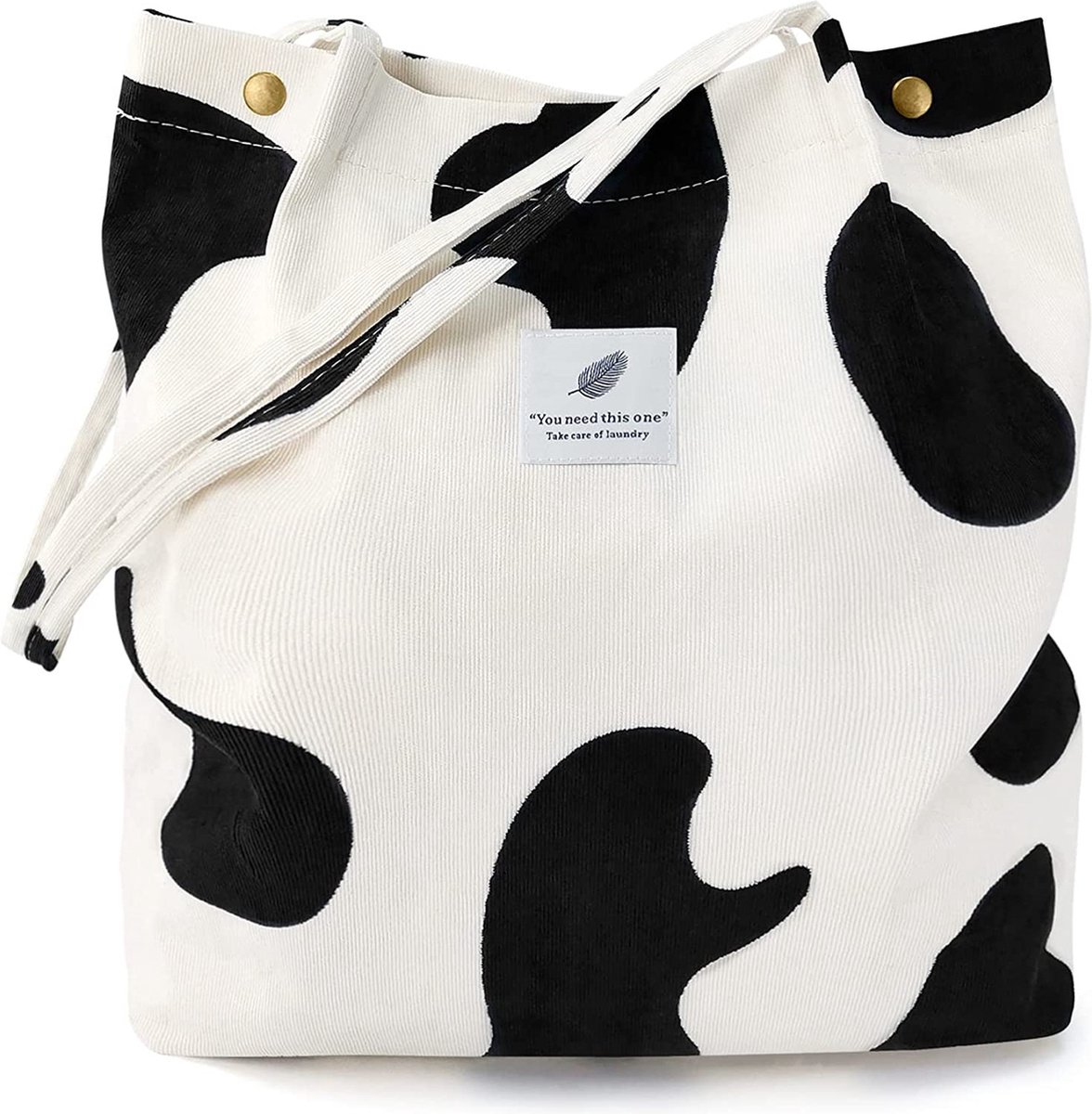 Shopper / Tote Bag - Cow / Koe Corduroy | 37 x 28 x 11 cm | Katoen