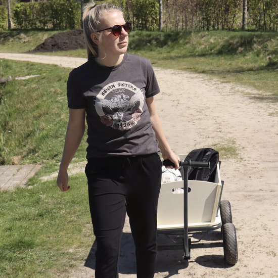 Sunny Billy Beach Wagon Bolderkar Antraciet - Blank hout - Bolderwagen met luchtbanden - 94x61x97cm