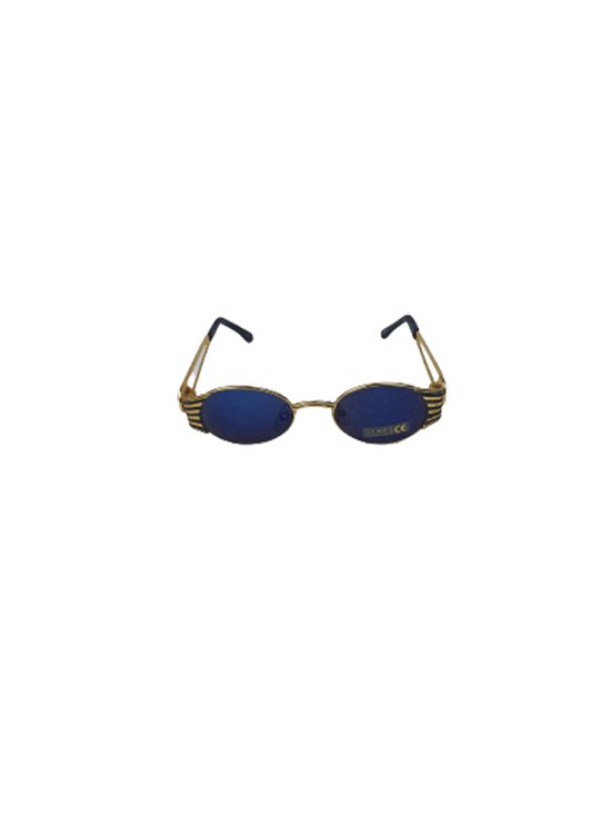 Zonnebril LORENZO - UV 400 - Goud / Blauw - Trendy bril met gouden look - Normaal Model - Shades - Heren van LORENZO — afbeelding 3