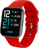 OOQE WATCH PRO 6 - Smartwatch Heren en Dames | Geschikt voor iOS en Android | Full HD | Notificaties | Gezondheidsanalyse | Sportanalyse | GPS koppeling | Music & Call Control | Spelletjes | Ergonomisch | Nederlandstalig | Rood