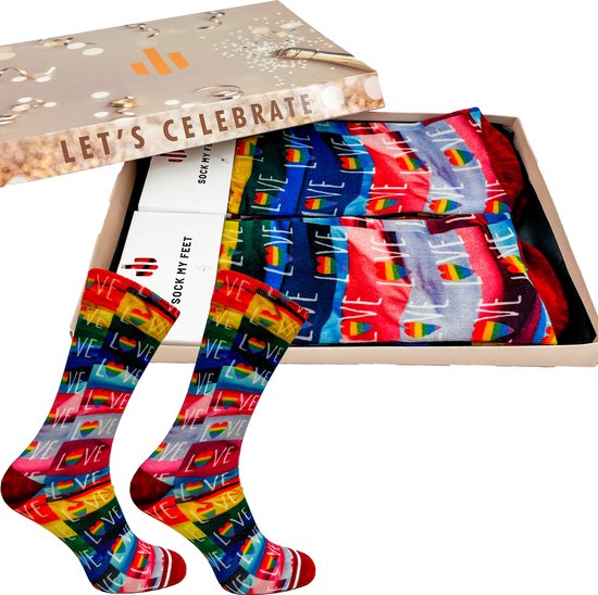 Sock My Feet geschenkdoos sokken heren 39 42 - cadeau voor man - duurzaam - naadloos - LHBTIQ Dreamy