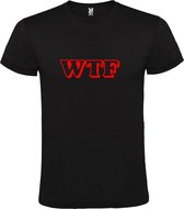 Zwart T-shirt ‘WTF’ Rood maat XL