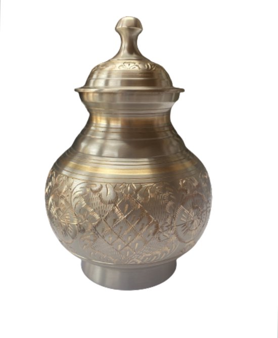 Verdeel Urn/Dierenurn Pot Belly Silver Engraved 1859