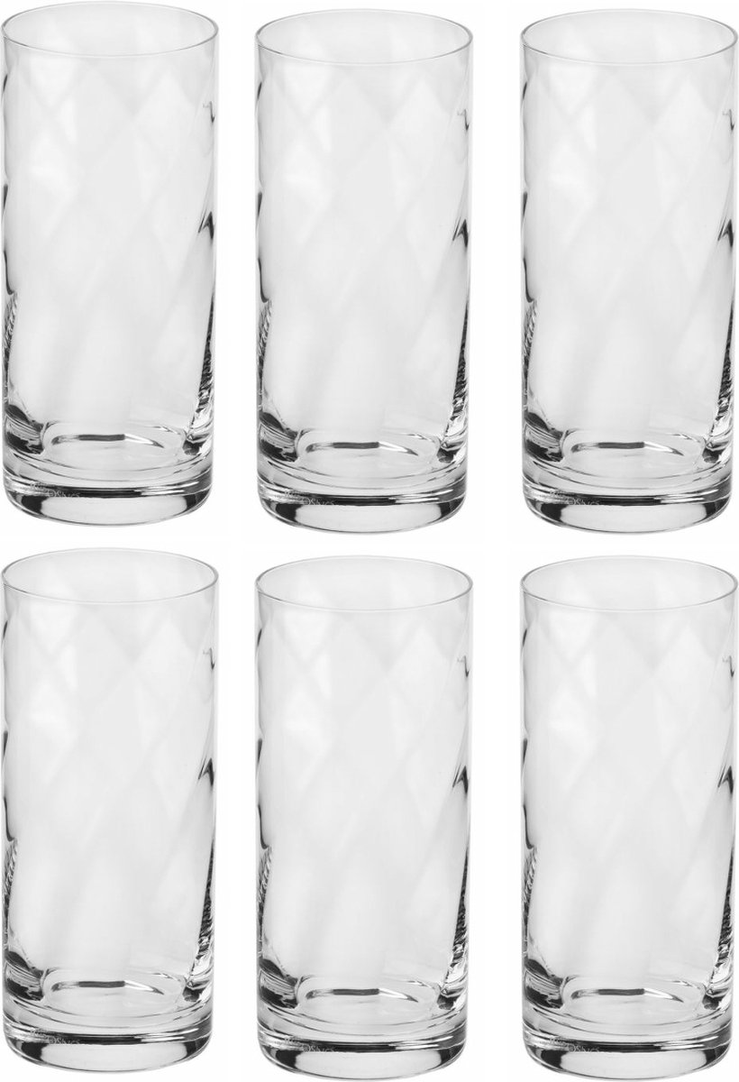 Longdrinkglas - cocktail, frisdrank, sap, water - kristal - handgeblazen - 380 ml