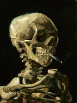 Vincent van Gogh - Skull Smoking Cigarette, Kop van een Skelet met Brandende Sigaret Canvas Print