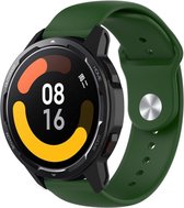 Strap-it Siliconen sport bandje - geschikt voor Xiaomi Watch S1 (Active/Pro) / Watch 2 Pro / Watch S3 / Mi Watch / Amazfit Balance / Bip 5 / Pace / Stratos - donkergroen