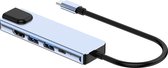 Tavaro HUB USB C 5 en 1 - USB-C Dock - Ethernet - HDMI - USB-C - 2x USB 3.0 - Convient pour Apple Macbook Pro, Air, Lenovo, Samsung - Argent