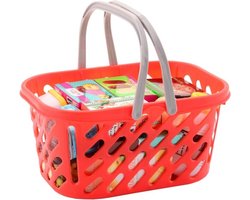 foto van Home And Kitchen Winkelmandje Gevuld 36x27x35 Cm Rood