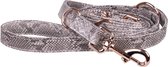 DOGA Hondenriem - Uitlaatriem - Royal Snake - Roségoud - Verstelbare riem - Lange lijn - Vegan leer - 200 cm - maat ML - bijpassende halsband en dispenser mogelijk
