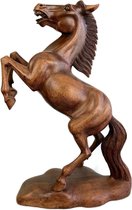 Handgemaakt houten paard / Houten figuur / Stijgerend paard / Indonesisch beeld