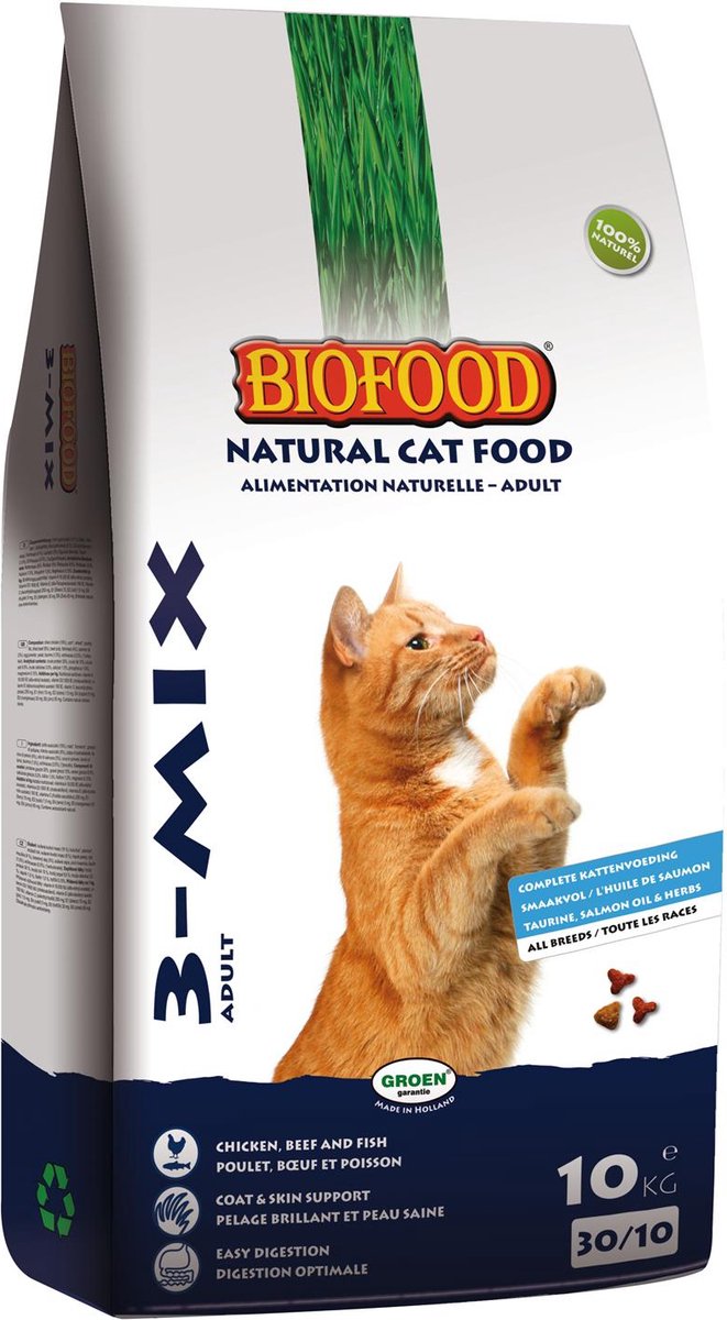 Biofood Kattenbrokjes 3-Mix - Kattenvoer - 10kg