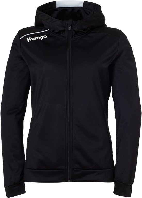 Kempa Player Hood Jacket Dames Zwart-Wit Maat M