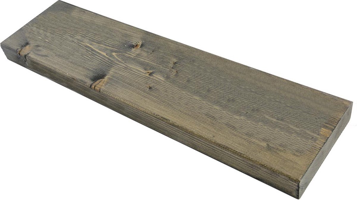 Cleverline Wandplank voor binnen of buiten - Zwart gebeitst - L 55 x B 15 x D 3,5 cm