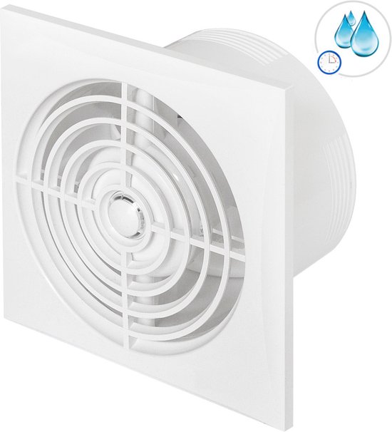 Ventilateur de salle de bain AWENTA SILENCE - Ø100 mm - 75 m³/h - Minuterie  et capteur... | bol