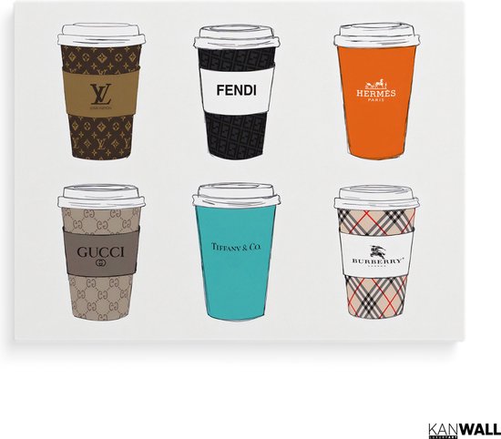 Tasses de Design de peinture sur toile de Luxe | 60 x 90 | Salle de séjour | Chambre à coucher | Bureau | Musique | Design | Art | Moderne | ** 4 CM D'ÉPAISSEUR ! EFFET 3D**