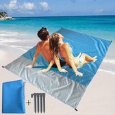 TDR-Vochtbestendige strandmat -Picknickmat-Lichtblauw+Grijs 140*200CM